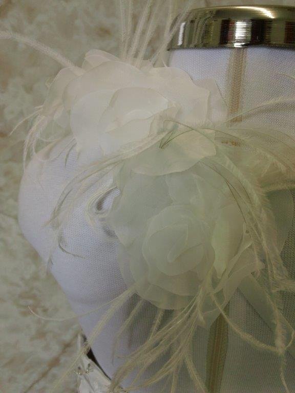 Organza Feather shoulder flower girl dress